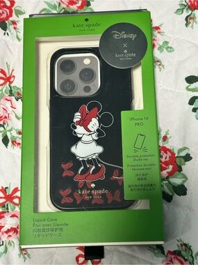 Disney x kate spade Minnie Mouse Black Red White Liquid iPhone 14 Pro Case
